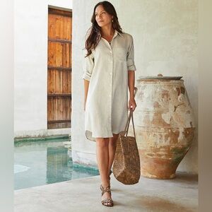 Karen Kane Linen Shirtwaist Dress, Med